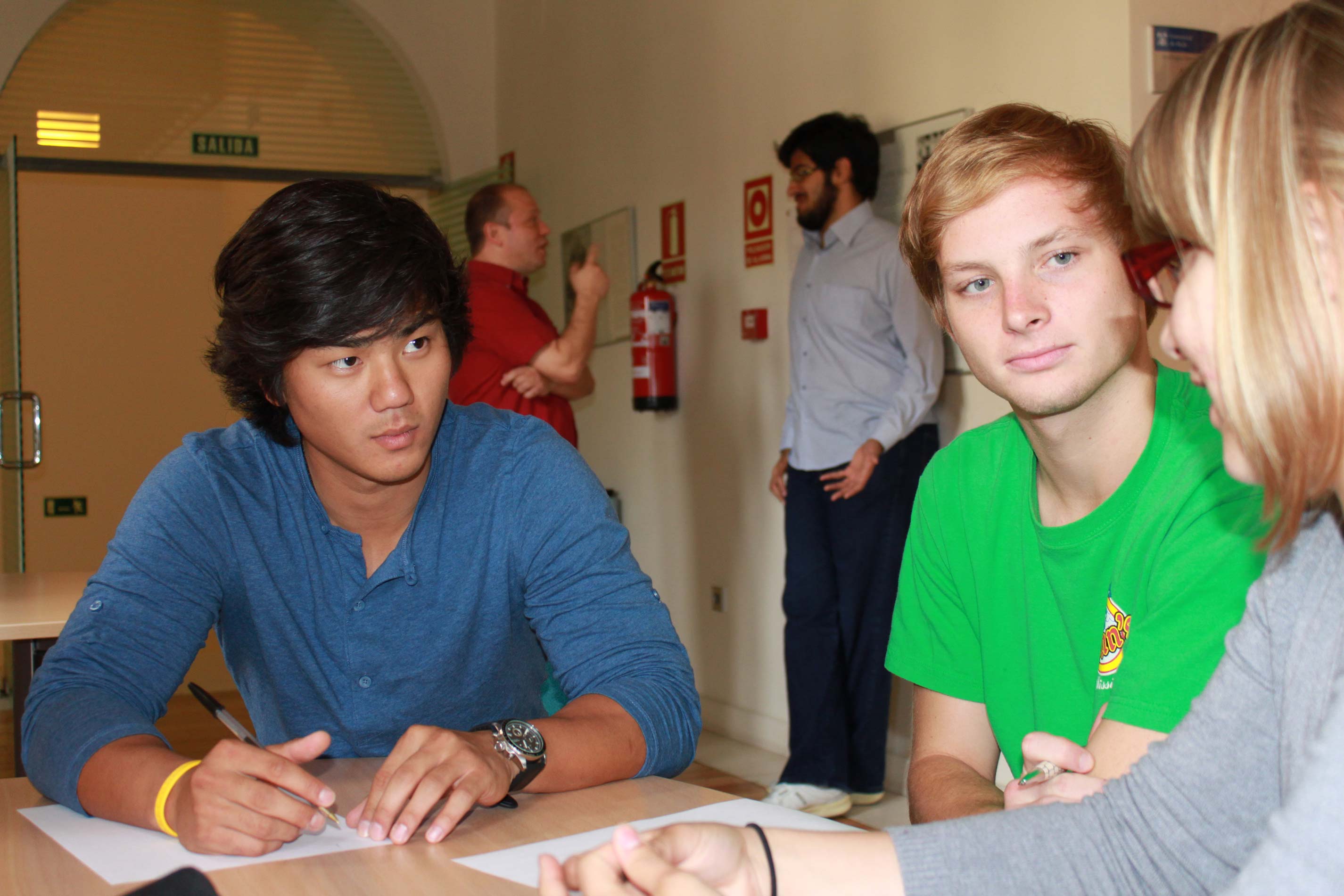students in a break