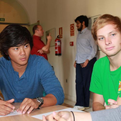 students in a break